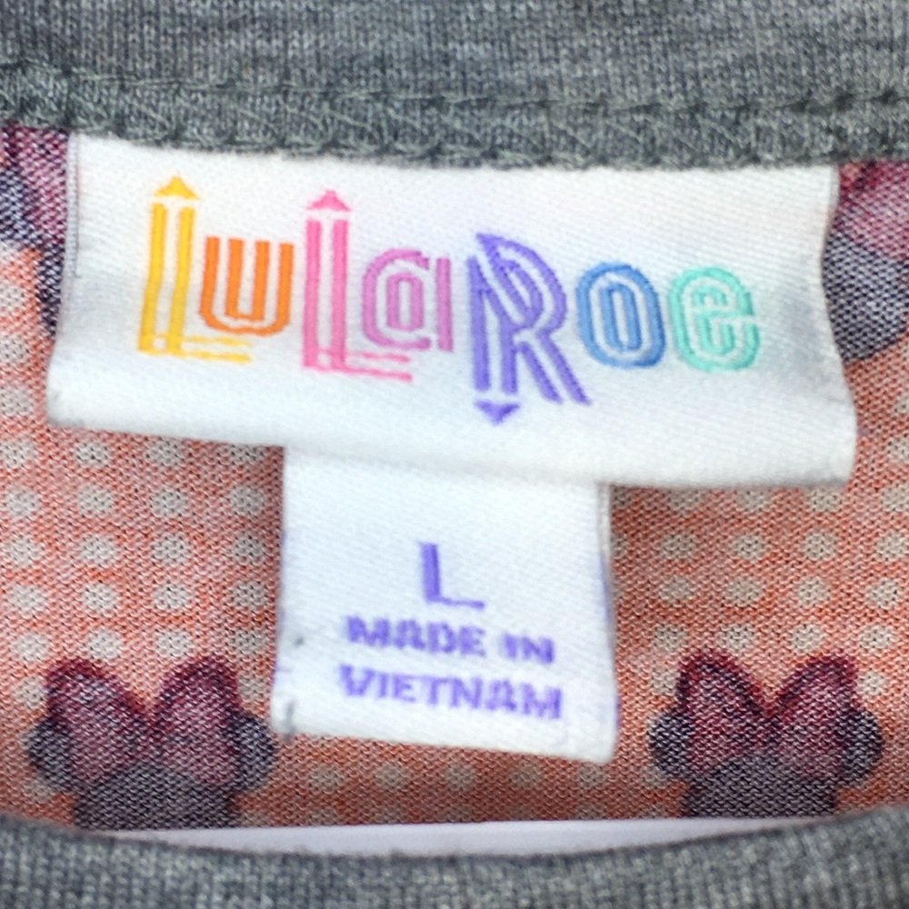 LULAROE Randy Raglan Minnie Mouse Shirt, Large - Picture 7 of 8